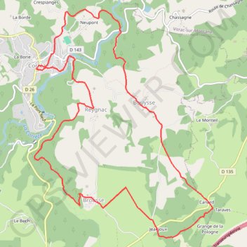 Itinéraire Le chemin de Paradis - Corrèze, distance, dénivelé, altitude, carte, profil, trace GPS