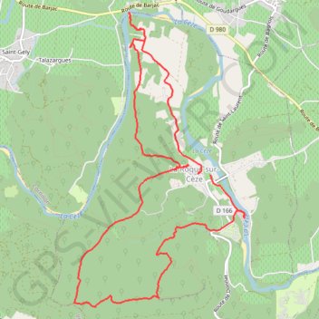 Itinéraire La roque sur cèze, distance, dénivelé, altitude, carte, profil, trace GPS