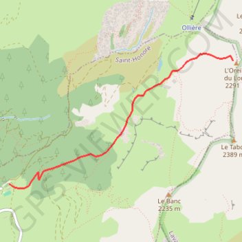 Itinéraire L'Oreille du Loup, distance, dénivelé, altitude, carte, profil, trace GPS