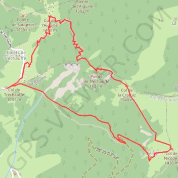 Itinéraire Pointe de la Tréchauffée, distance, dénivelé, altitude, carte, profil, trace GPS