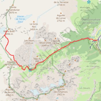 Itinéraire trace, distance, dénivelé, altitude, carte, profil, trace GPS