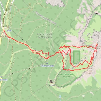 Itinéraire Chamechaude (Chartreuse), distance, dénivelé, altitude, carte, profil, trace GPS