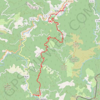 Itinéraire D'Arles-sur-Tech à Saint-Laurent-de-Cerdans, distance, dénivelé, altitude, carte, profil, trace GPS
