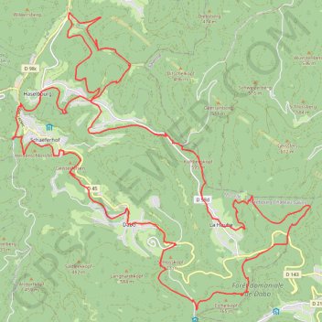 Itinéraire Dabodondaine, distance, dénivelé, altitude, carte, profil, trace GPS