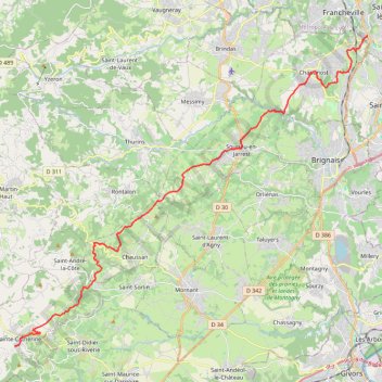 Itinéraire SaintéLyon Sainte cath-bornand, distance, dénivelé, altitude, carte, profil, trace GPS