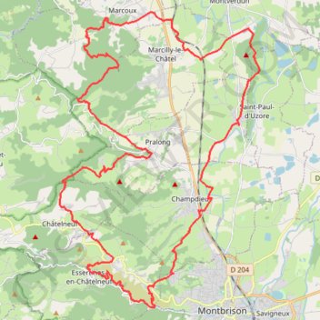 Itinéraire Croix d'Automne - Chalain-d'Uzore, distance, dénivelé, altitude, carte, profil, trace GPS