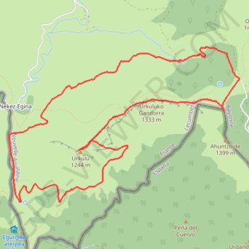 Itinéraire ORAATE URKULU NEKEXARRE, distance, dénivelé, altitude, carte, profil, trace GPS