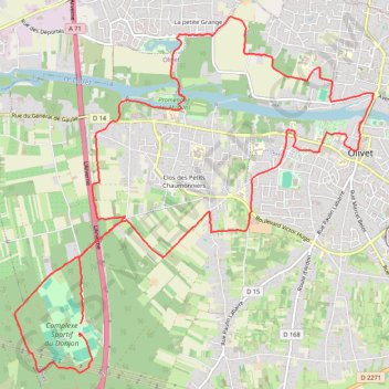 Itinéraire Donjon Olivet, distance, dénivelé, altitude, carte, profil, trace GPS