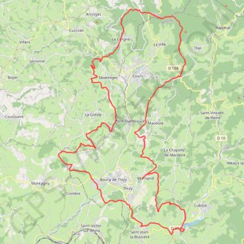 Itinéraire Rando Thizy Lac des Sapins - Marnand, distance, dénivelé, altitude, carte, profil, trace GPS