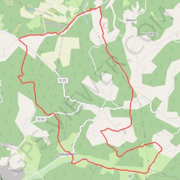 Itinéraire Dégagnazès - Le FRAU, distance, dénivelé, altitude, carte, profil, trace GPS