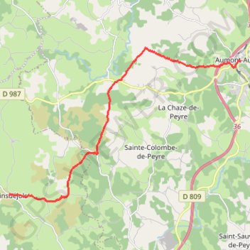 Itinéraire Tour des Monts d'Aubrac - De Aumont-Aubrac à Prinsuéjols, distance, dénivelé, altitude, carte, profil, trace GPS