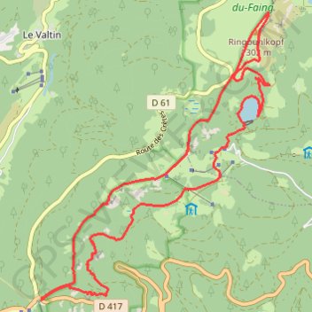 Itinéraire La Schlucht - Le Tanet Gazon de Faîte, distance, dénivelé, altitude, carte, profil, trace GPS