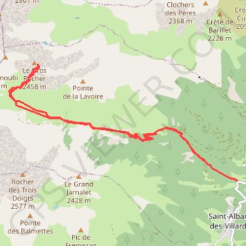 Itinéraire Col de la Lavoire (Belledonne), distance, dénivelé, altitude, carte, profil, trace GPS