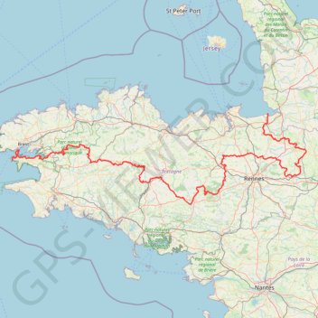 Itinéraire Au cœur de la Bretagne, du mont Saint-Michel à la pointe de Pen-Hir, distance, dénivelé, altitude, carte, profil, trace GPS
