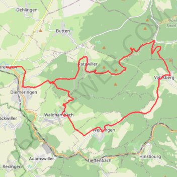 Itinéraire Grès et mystères de la forêt - Lorentzen, distance, dénivelé, altitude, carte, profil, trace GPS