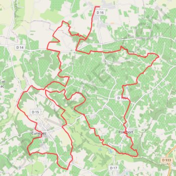 Itinéraire Autour de Lamouzie - Saint-Martin, distance, dénivelé, altitude, carte, profil, trace GPS