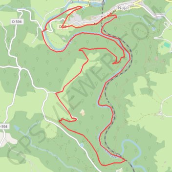 Itinéraire Grande boucle najac, distance, dénivelé, altitude, carte, profil, trace GPS