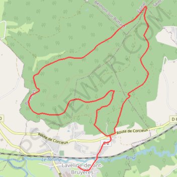 Itinéraire Chemins du Cœur des Vosges - Le rocher de l'Ermitage, distance, dénivelé, altitude, carte, profil, trace GPS