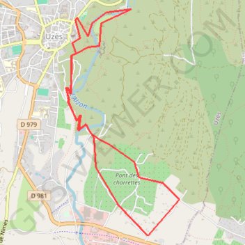 Itinéraire Randonnée à Uzès, distance, dénivelé, altitude, carte, profil, trace GPS