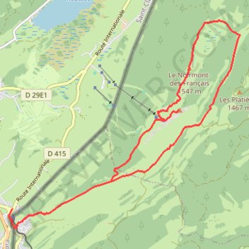 Itinéraire Le Noirmont - Les Rousses, distance, dénivelé, altitude, carte, profil, trace GPS