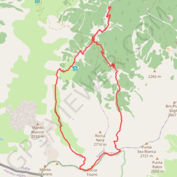 Itinéraire Colle Armonie e Gianna (val Pellice e Po), distance, dénivelé, altitude, carte, profil, trace GPS