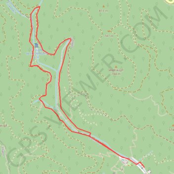 Itinéraire Cascade de l'Erzenbach, distance, dénivelé, altitude, carte, profil, trace GPS
