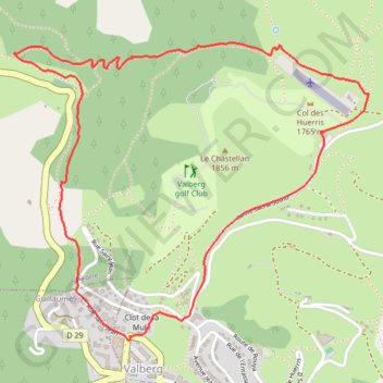 Itinéraire Tour du chastellan, distance, dénivelé, altitude, carte, profil, trace GPS