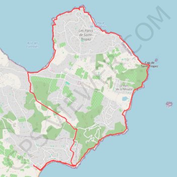 Itinéraire Massif des Maures, Saint-Tropez, version courte, distance, dénivelé, altitude, carte, profil, trace GPS
