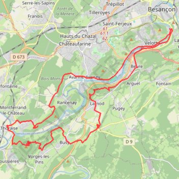 Itinéraire Le Doubs par Monts et Crêtes, distance, dénivelé, altitude, carte, profil, trace GPS