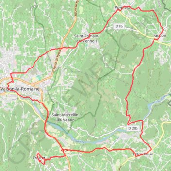 Itinéraire Les villages médiévaux - Vaison-la-Romaine, distance, dénivelé, altitude, carte, profil, trace GPS