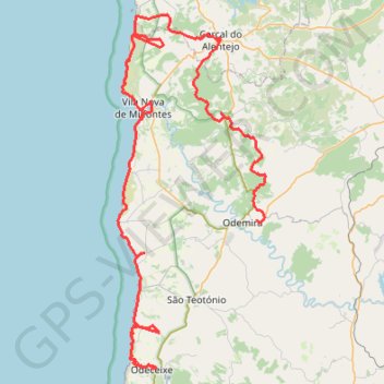 Itinéraire MaRotaVicentina, distance, dénivelé, altitude, carte, profil, trace GPS