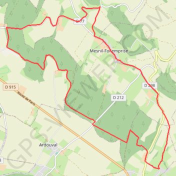 Itinéraire Autour de Mesnil-Follemprise, distance, dénivelé, altitude, carte, profil, trace GPS
