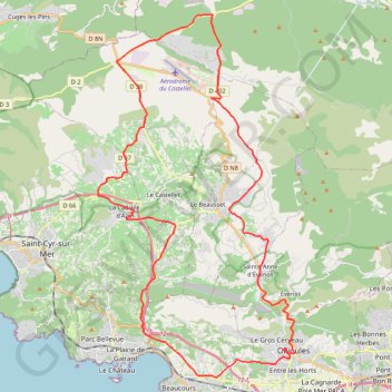 Itinéraire Ollioules - Signes, distance, dénivelé, altitude, carte, profil, trace GPS