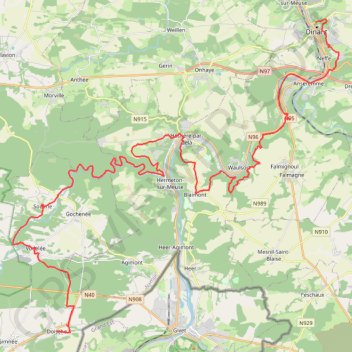 Itinéraire Dinant - Doische (Chemin de Saint-Jacques-de-Compostelle), distance, dénivelé, altitude, carte, profil, trace GPS
