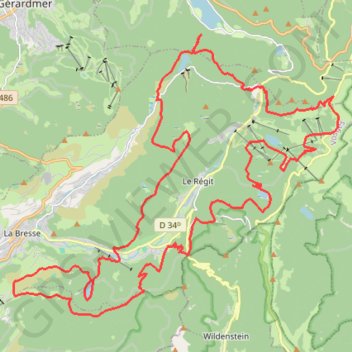 Itinéraire Le Tour de La Bresse, distance, dénivelé, altitude, carte, profil, trace GPS