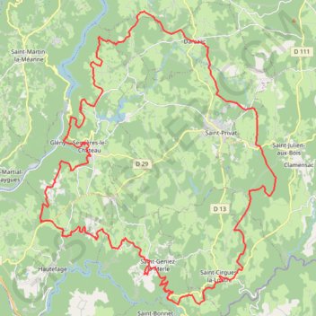 Itinéraire Tour de la Xaintrie Blanche (Corrèze), distance, dénivelé, altitude, carte, profil, trace GPS
