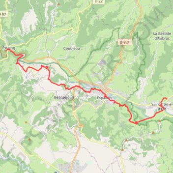 Itinéraire Camino vers estaing, distance, dénivelé, altitude, carte, profil, trace GPS