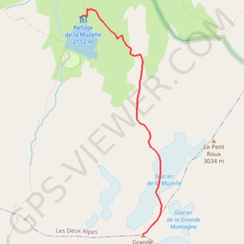 Itinéraire Roche de la Muzelle, distance, dénivelé, altitude, carte, profil, trace GPS