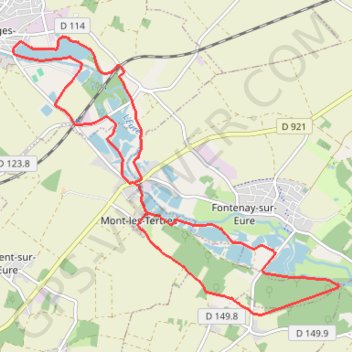 Itinéraire Les étangs de Saint-Georges-sur-Eure, distance, dénivelé, altitude, carte, profil, trace GPS