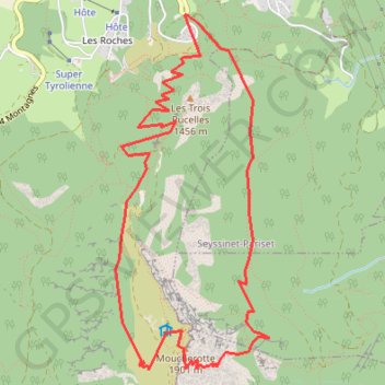 Itinéraire Moucherotte par la voie est, distance, dénivelé, altitude, carte, profil, trace GPS