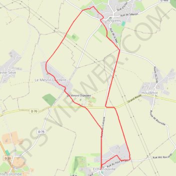 Itinéraire La plaine du moulin d'Ermenouville, distance, dénivelé, altitude, carte, profil, trace GPS