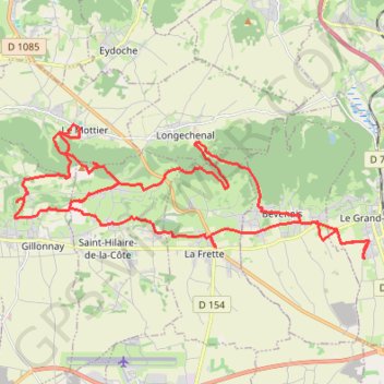 Itinéraire Gillonay, distance, dénivelé, altitude, carte, profil, trace GPS