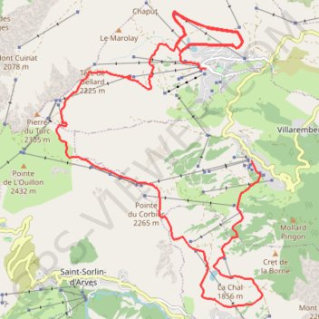 Itinéraire E4 La Toussuire Le Corbier, distance, dénivelé, altitude, carte, profil, trace GPS