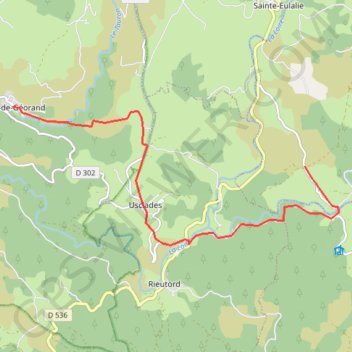 Itinéraire Liaison Sainte-Eulalie Le Cros de Georand, distance, dénivelé, altitude, carte, profil, trace GPS