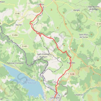 Itinéraire [Itinéraire] Etape GR70 Landos - Langogne, distance, dénivelé, altitude, carte, profil, trace GPS