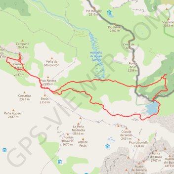 Itinéraire Castillo de Acher par la cheminée Ledormeur, distance, dénivelé, altitude, carte, profil, trace GPS