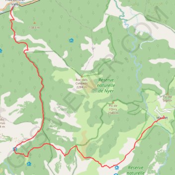 Itinéraire Carança - refuge de Mantet, distance, dénivelé, altitude, carte, profil, trace GPS