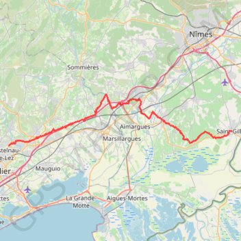 Itinéraire Chemin d'Arles, distance, dénivelé, altitude, carte, profil, trace GPS