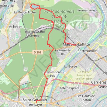 Itinéraire De Maisons-Laffitte à Saint-Germain-en-Laye, distance, dénivelé, altitude, carte, profil, trace GPS