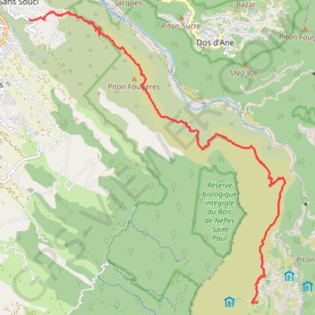 Itinéraire Sans soucisIlet orangers V2, distance, dénivelé, altitude, carte, profil, trace GPS
